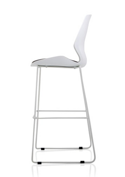 Florence White Frame Fabric Seat High Stool Chair