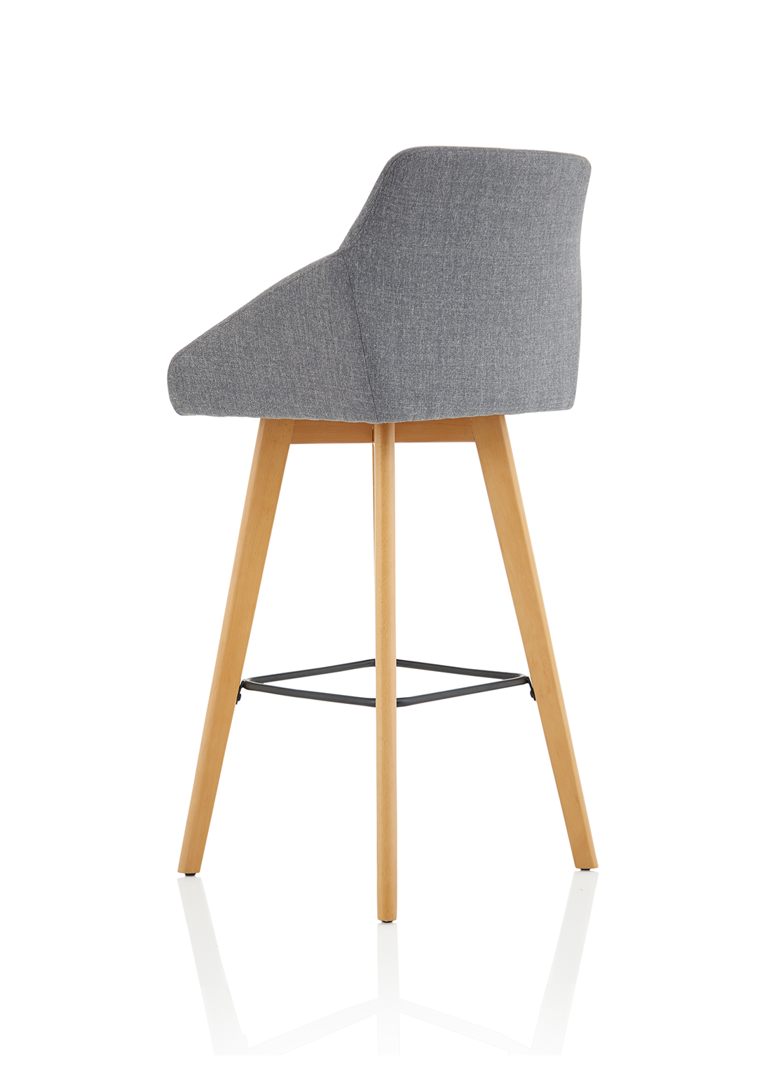 Carmen Grey Fabric Wooden Leg High Stool Chair