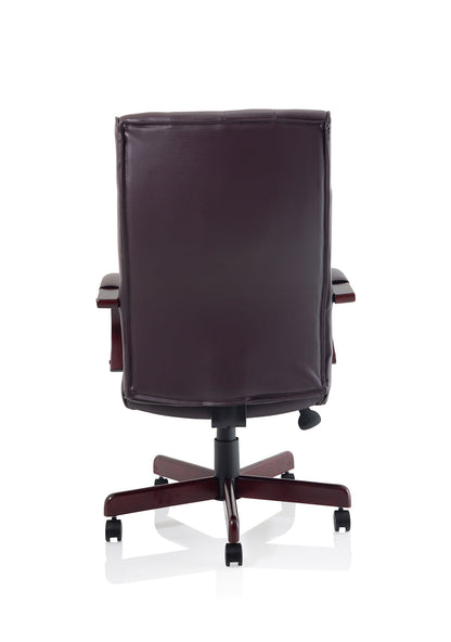 Chesterfield High Back Leather Executive Office Chair with Arms