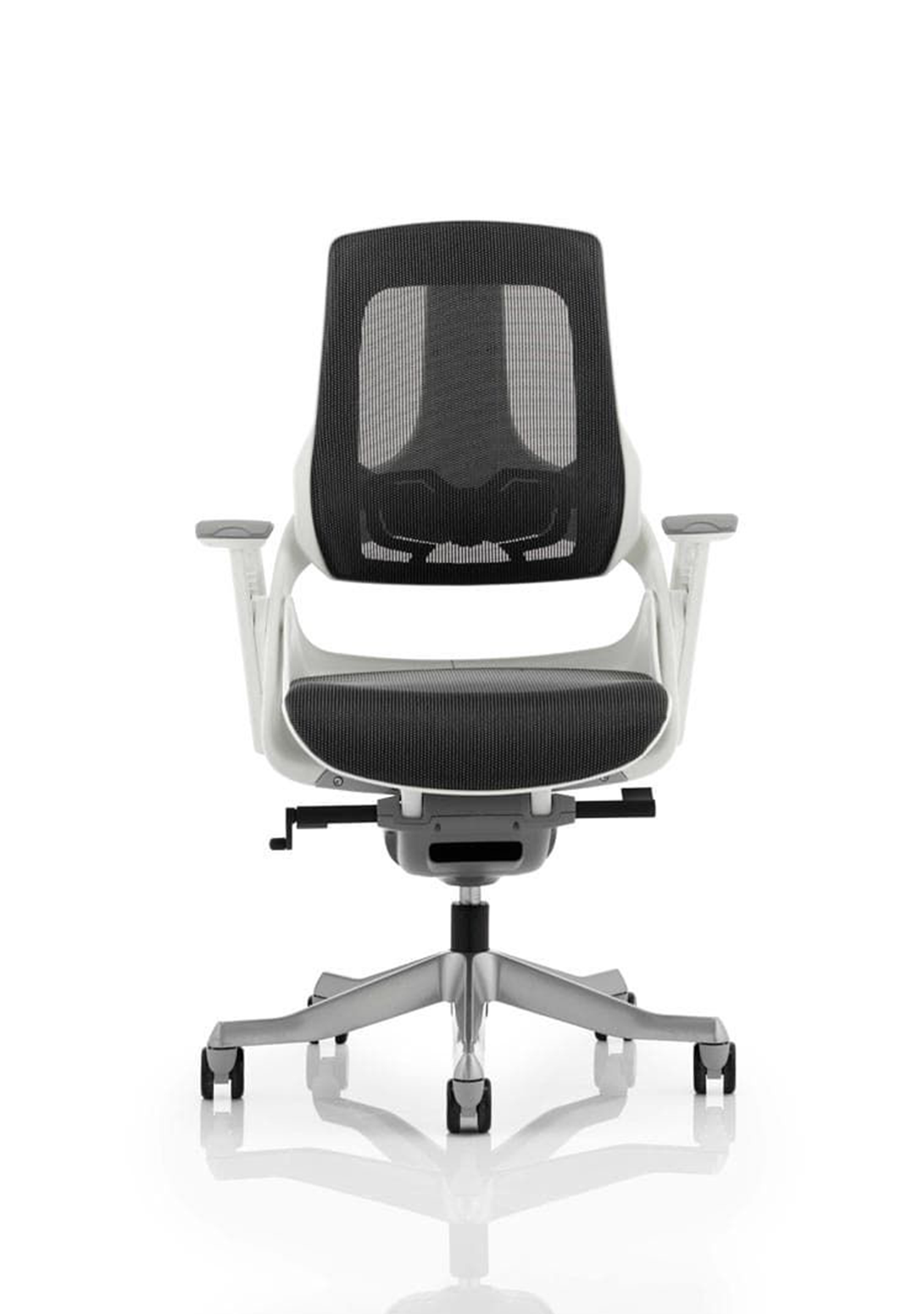 Zure High Back White Shell Executive Office Chair with Arms