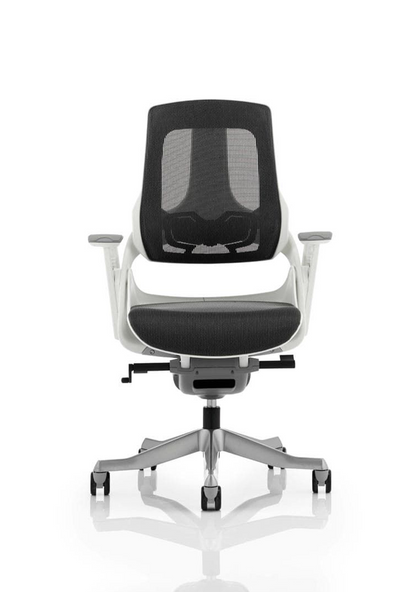 Zure High Back White Shell Executive Office Chair with Arms