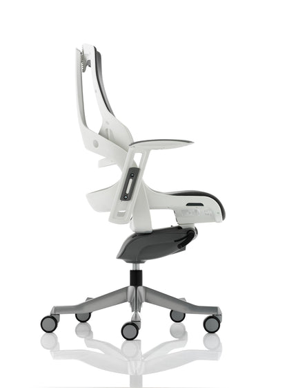 Zure High Back White Shell Executive Office Chair with Arms