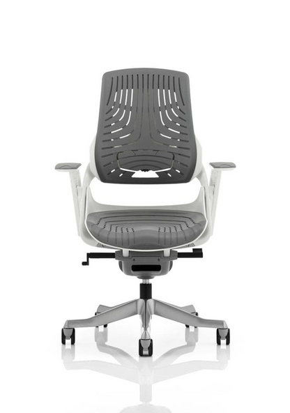 Zure High Back White Shell Executive Office Chair with Arms