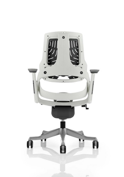 Zure High Back White Shell Executive Office Chair with Arms