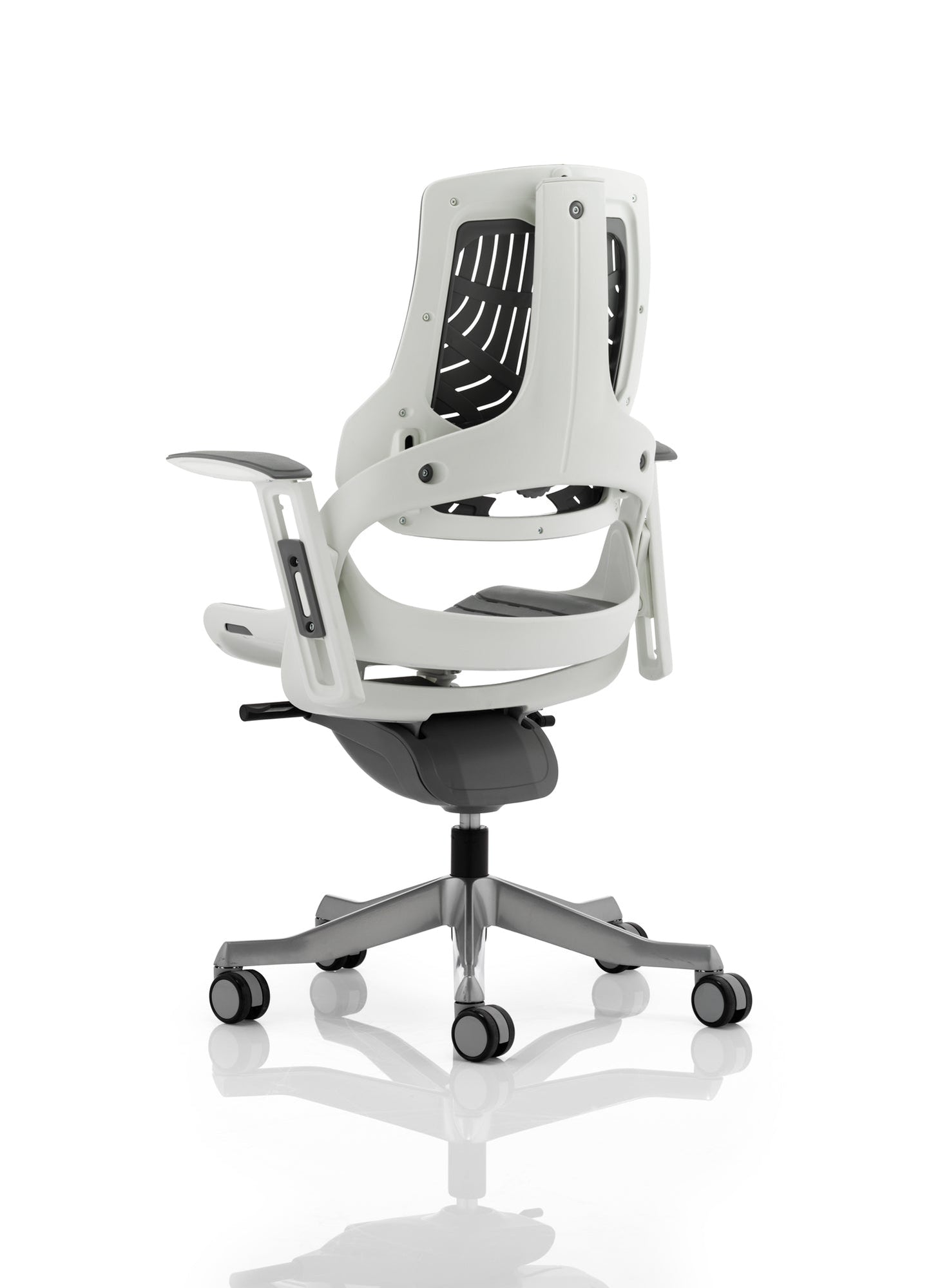 Zure High Back White Shell Executive Office Chair with Arms