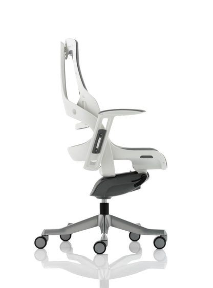 Zure High Back White Shell Executive Office Chair with Arms