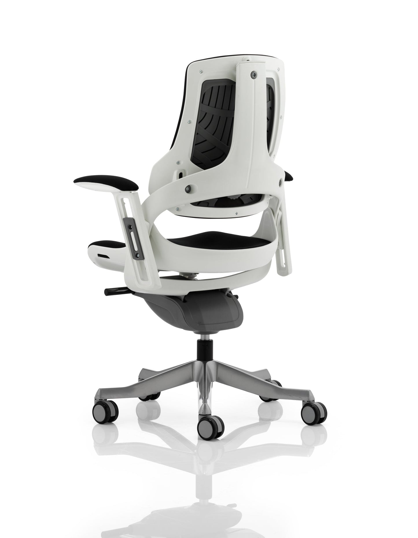 Zure High Back White Shell Executive Office Chair with Arms