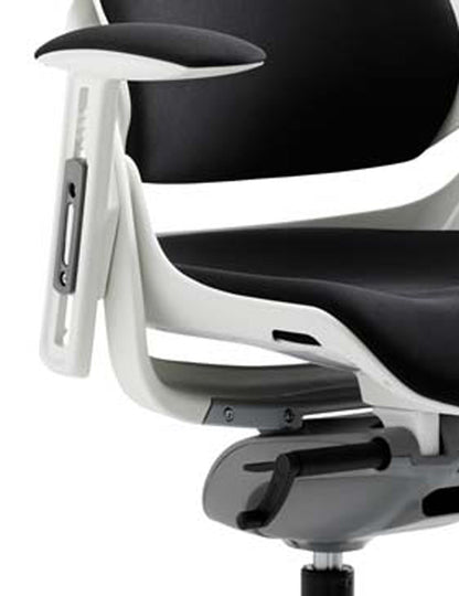 Zure High Back White Shell Executive Office Chair with Arms