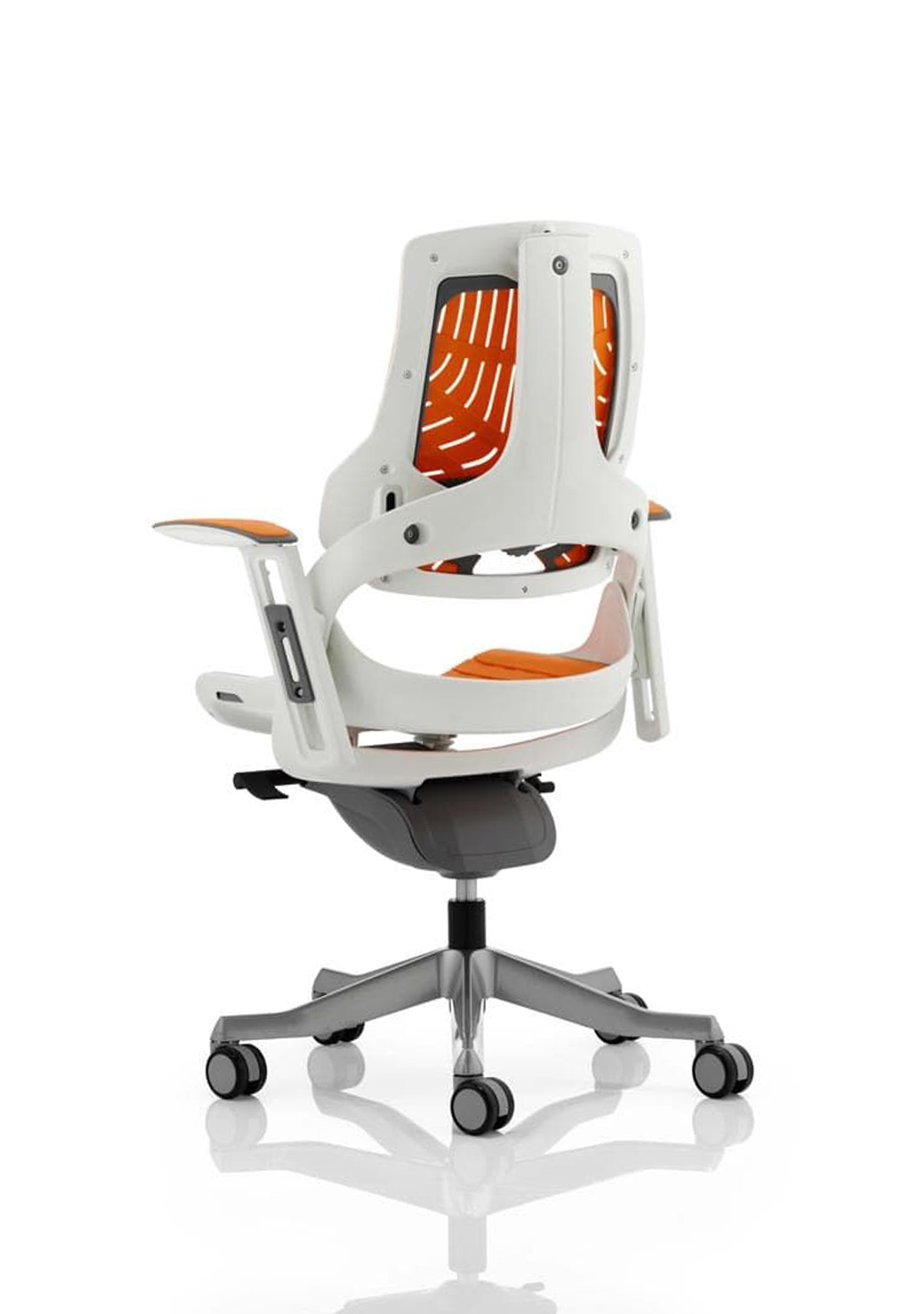 Zure High Back White Shell Executive Office Chair with Arms