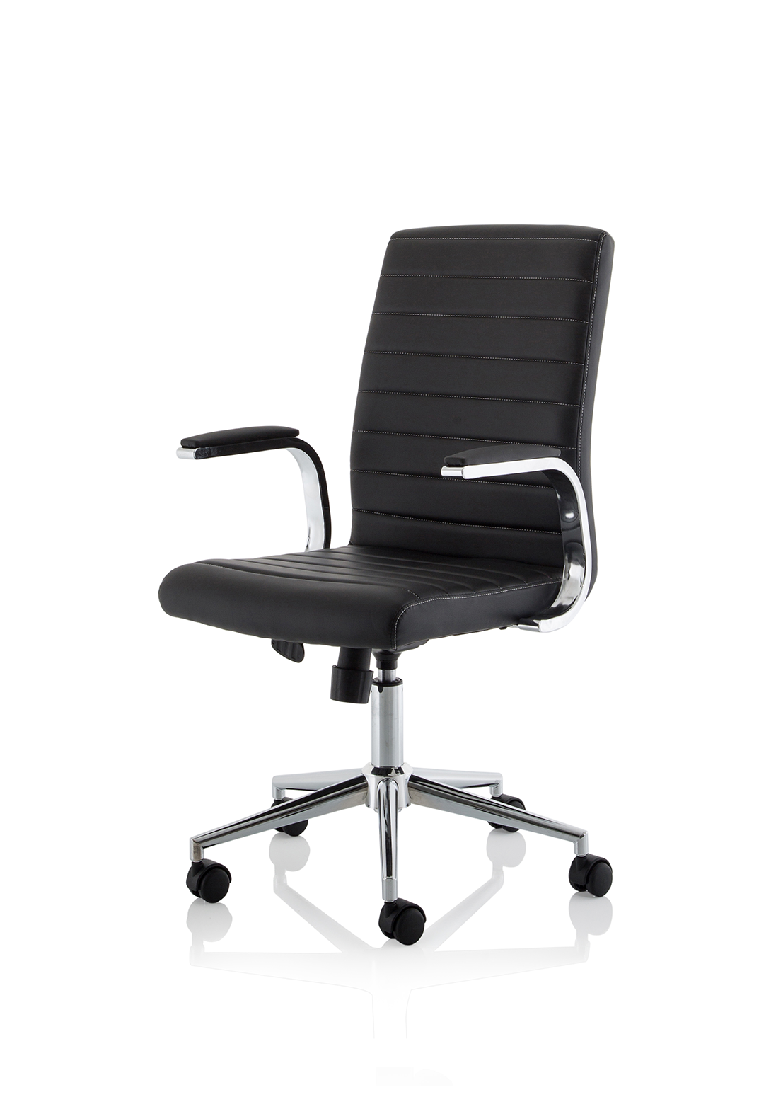 Ezra Medium Back Leather Executive Office Chair with Arms