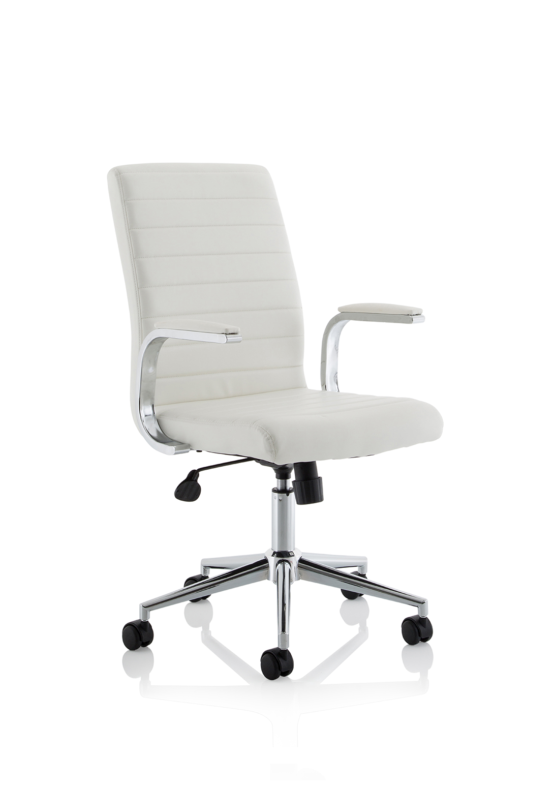 Ezra Medium Back Leather Executive Office Chair with Arms