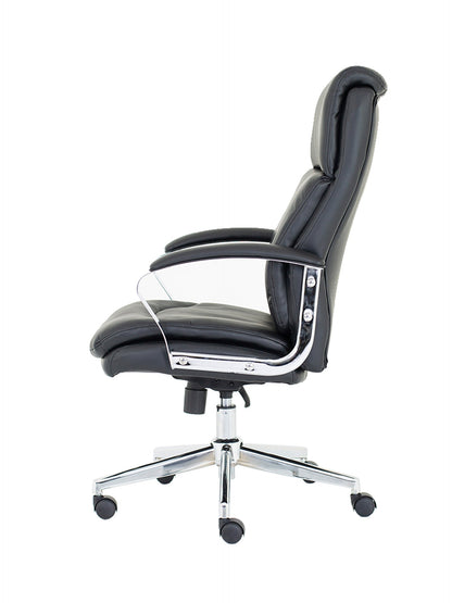 Tunis High Back Executive Black Leather Office Chair with Arms