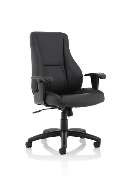 Winsor Medium Back Executive Black Leather Office Chair with Arms