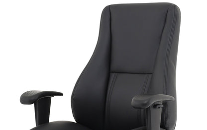 Winsor Medium Back Executive Black Leather Office Chair with Arms