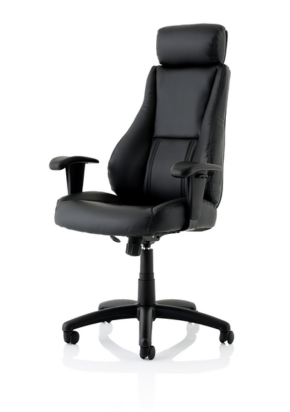 Winsor Medium Back Executive Black Leather Office Chair with Arms