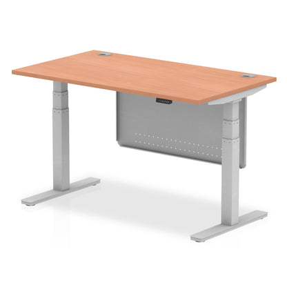 Air Height Adjustable Desk with Cable Ports with Steel Modesty Panel