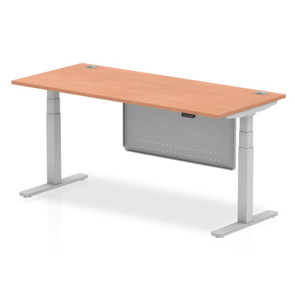 Air Height Adjustable Desk with Cable Ports with Steel Modesty Panel