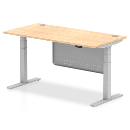 Air Height Adjustable Desk with Cable Ports with Steel Modesty Panel