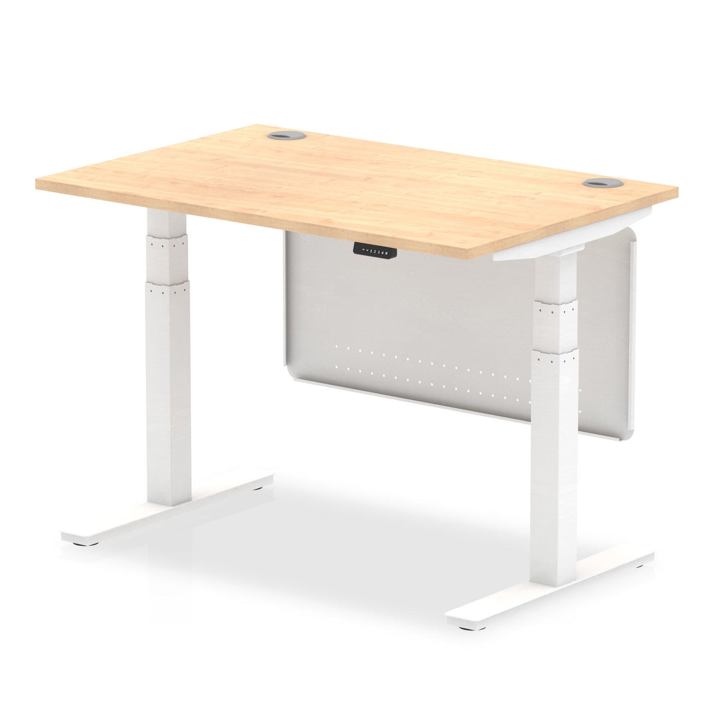 Air Height Adjustable Desk with Cable Ports with Steel Modesty Panel