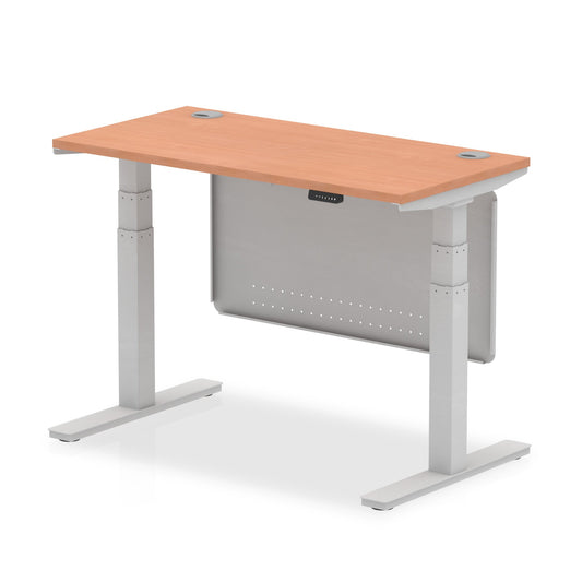 Air Slimline Height Adjustable Desk with Cable Ports with Steel Modesty Panel