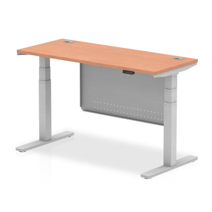 Air Slimline Height Adjustable Desk with Cable Ports with Steel Modesty Panel