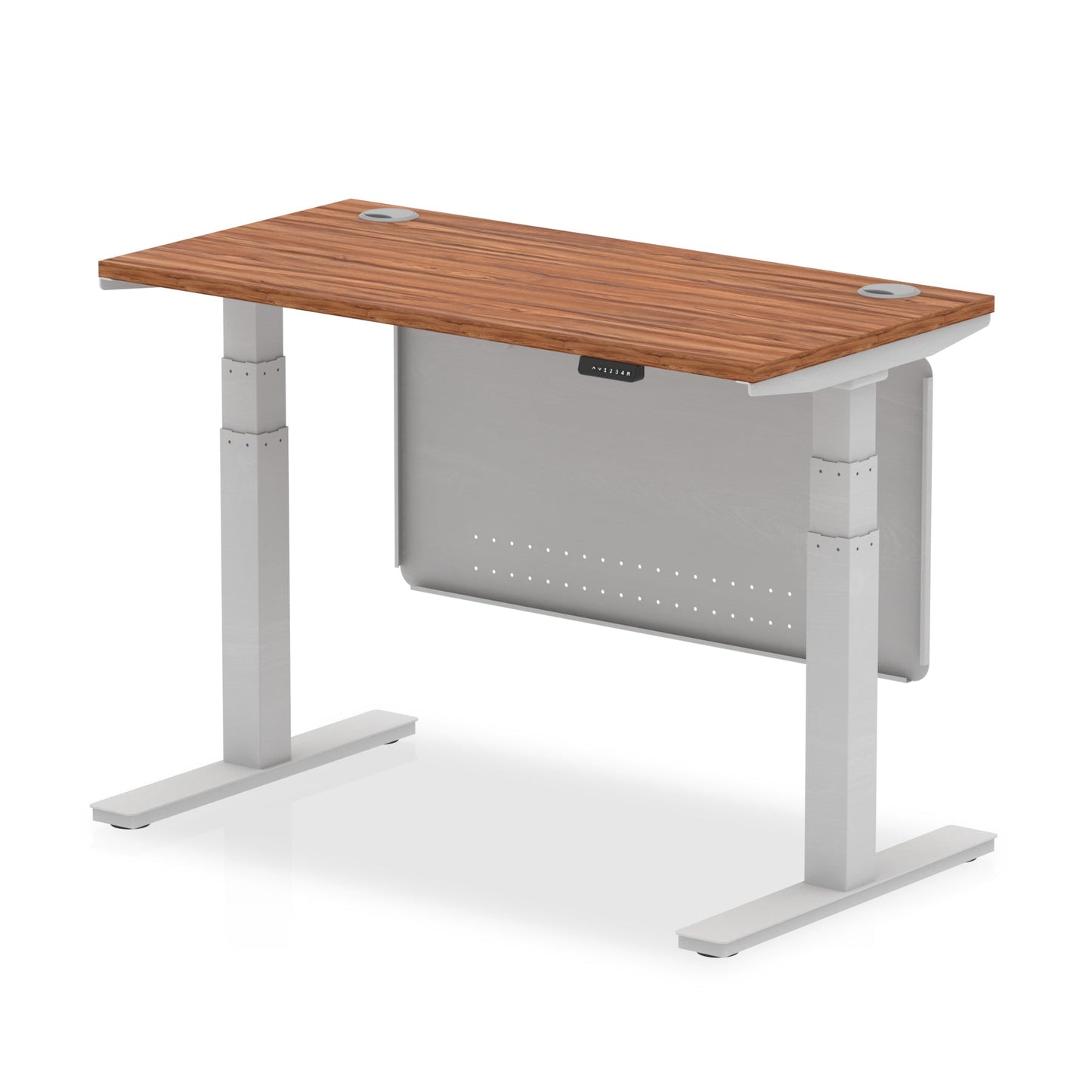 Air Slimline Height Adjustable Desk with Cable Ports with Steel Modesty Panel