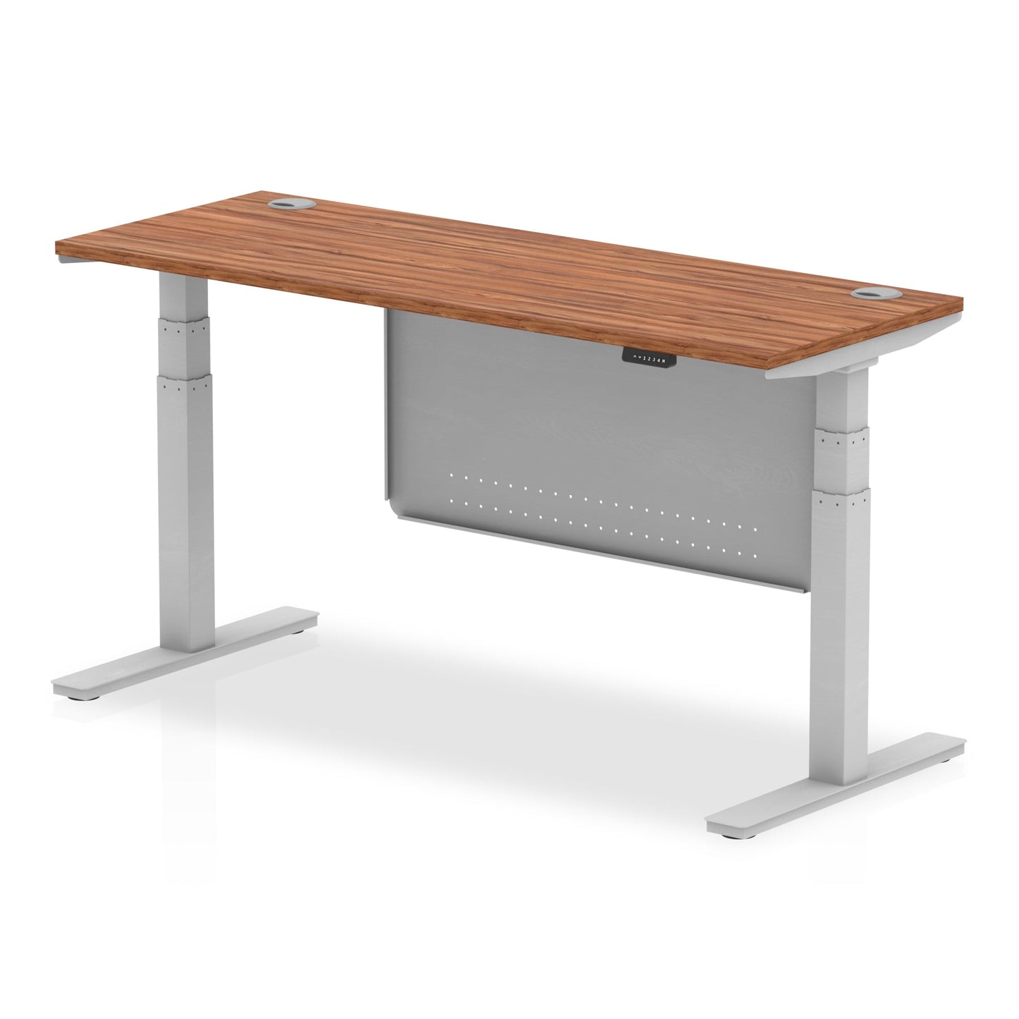 Air Slimline Height Adjustable Desk with Cable Ports with Steel Modesty Panel