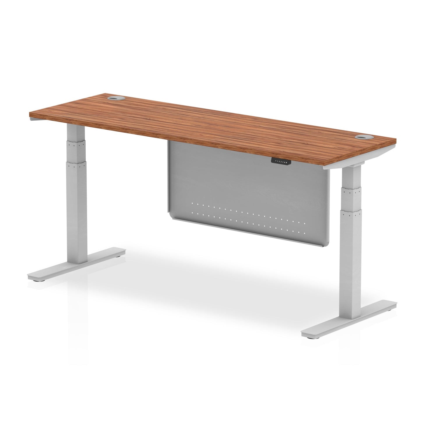 Air Slimline Height Adjustable Desk with Cable Ports with Steel Modesty Panel