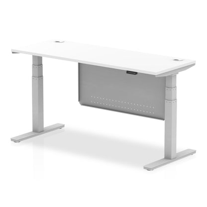 Air Slimline Height Adjustable Desk with Cable Ports with Steel Modesty Panel