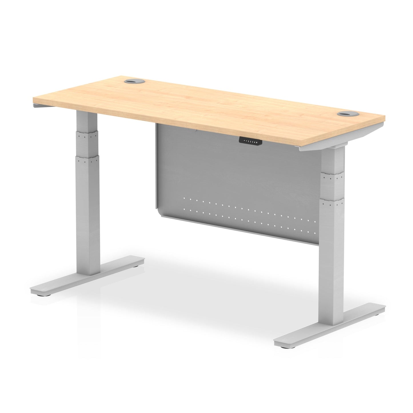 Air Slimline Height Adjustable Desk with Cable Ports with Steel Modesty Panel