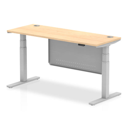 Air Slimline Height Adjustable Desk with Cable Ports with Steel Modesty Panel