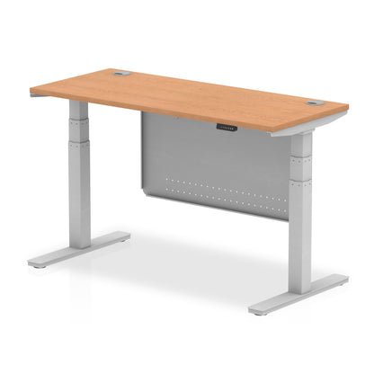 Air Slimline Height Adjustable Desk with Cable Ports with Steel Modesty Panel