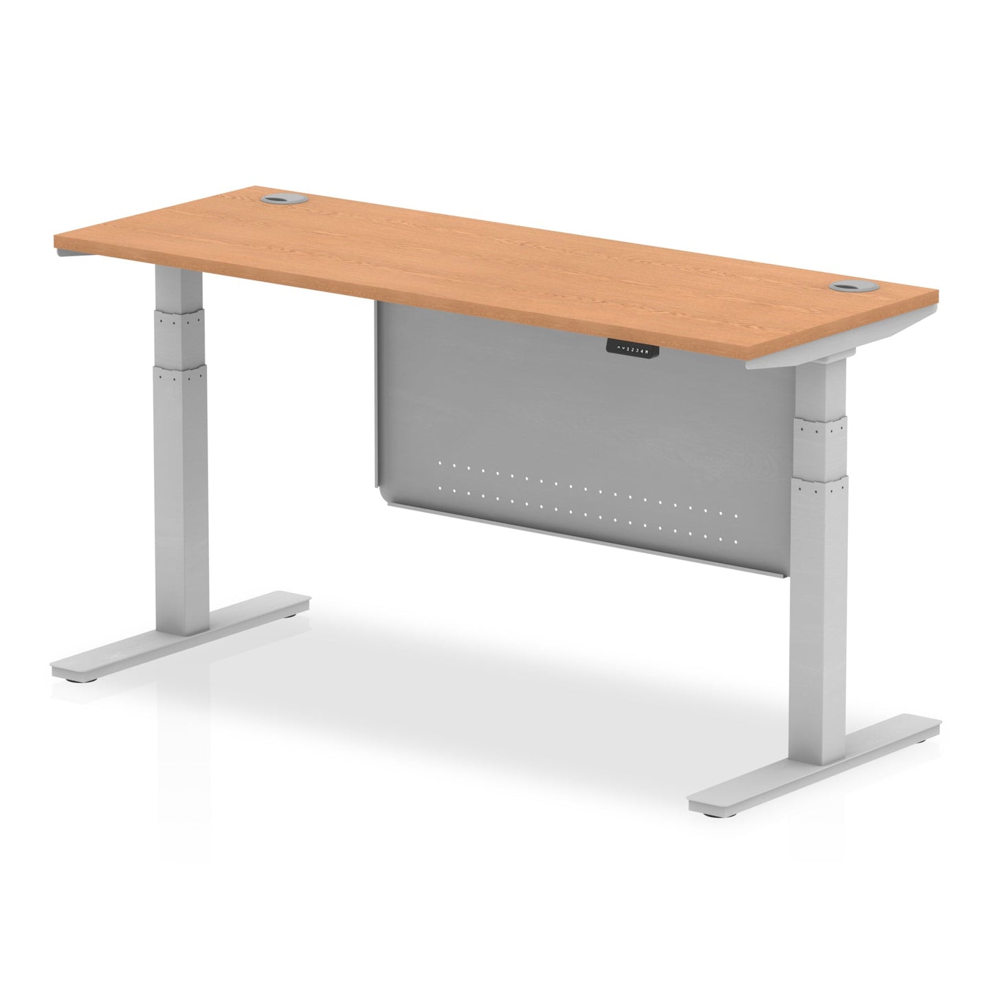 Air Slimline Height Adjustable Desk with Cable Ports with Steel Modesty Panel