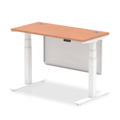 Air Slimline Height Adjustable Desk with Cable Ports with Steel Modesty Panel