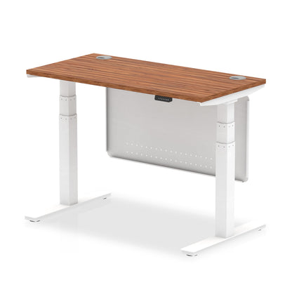 Air Slimline Height Adjustable Desk with Cable Ports with Steel Modesty Panel