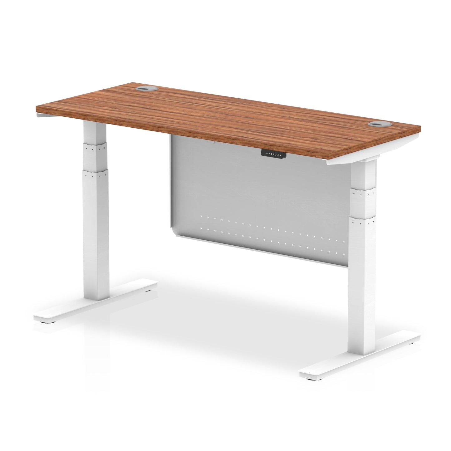 Air Slimline Height Adjustable Desk with Cable Ports with Steel Modesty Panel