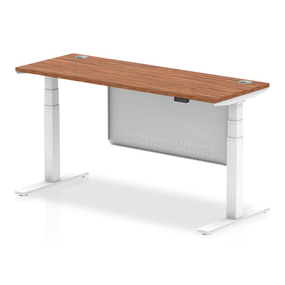 Air Slimline Height Adjustable Desk with Cable Ports with Steel Modesty Panel