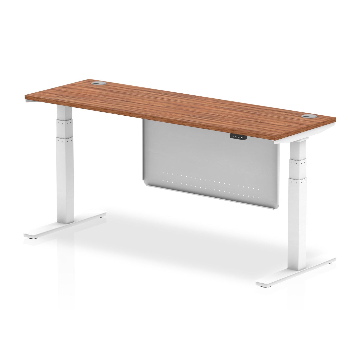 Air Slimline Height Adjustable Desk with Cable Ports with Steel Modesty Panel