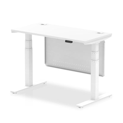 Air Slimline Height Adjustable Desk with Cable Ports with Steel Modesty Panel