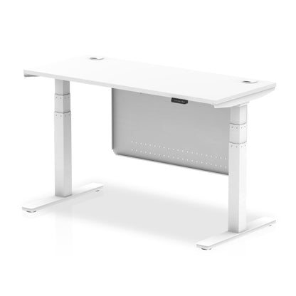 Air Slimline Height Adjustable Desk with Cable Ports with Steel Modesty Panel