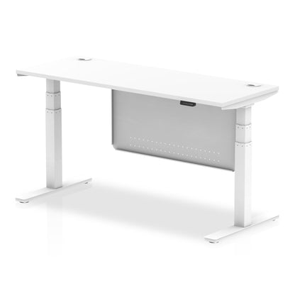 Air Slimline Height Adjustable Desk with Cable Ports with Steel Modesty Panel