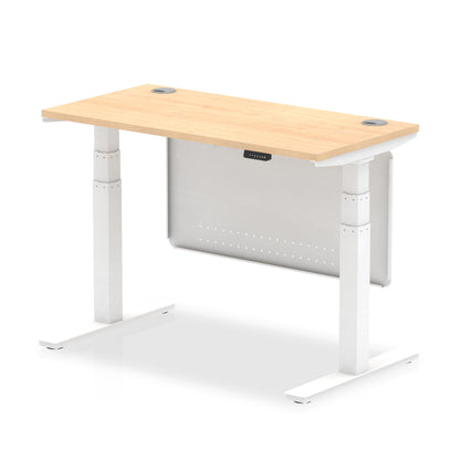 Air Slimline Height Adjustable Desk with Cable Ports with Steel Modesty Panel