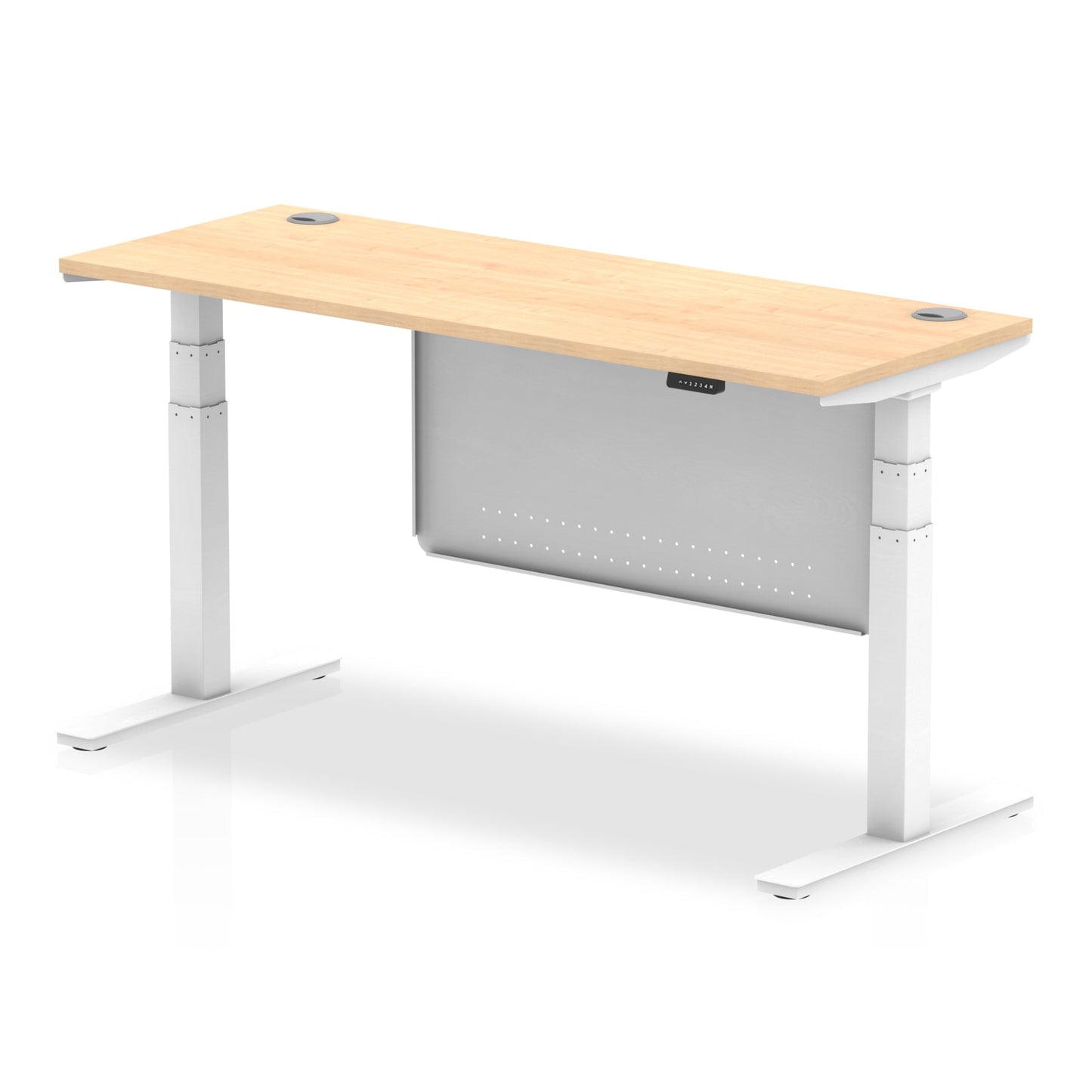 Air Slimline Height Adjustable Desk with Cable Ports with Steel Modesty Panel