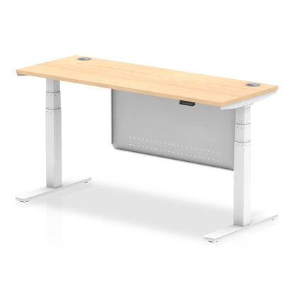 Air Slimline Height Adjustable Desk with Cable Ports with Steel Modesty Panel