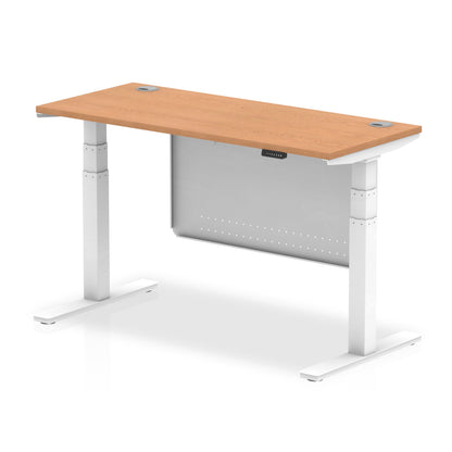 Air Slimline Height Adjustable Desk with Cable Ports with Steel Modesty Panel