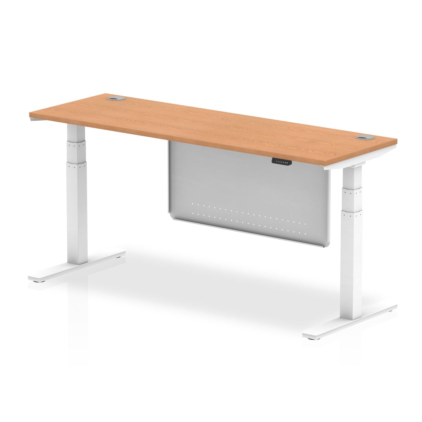 Air Slimline Height Adjustable Desk with Cable Ports with Steel Modesty Panel