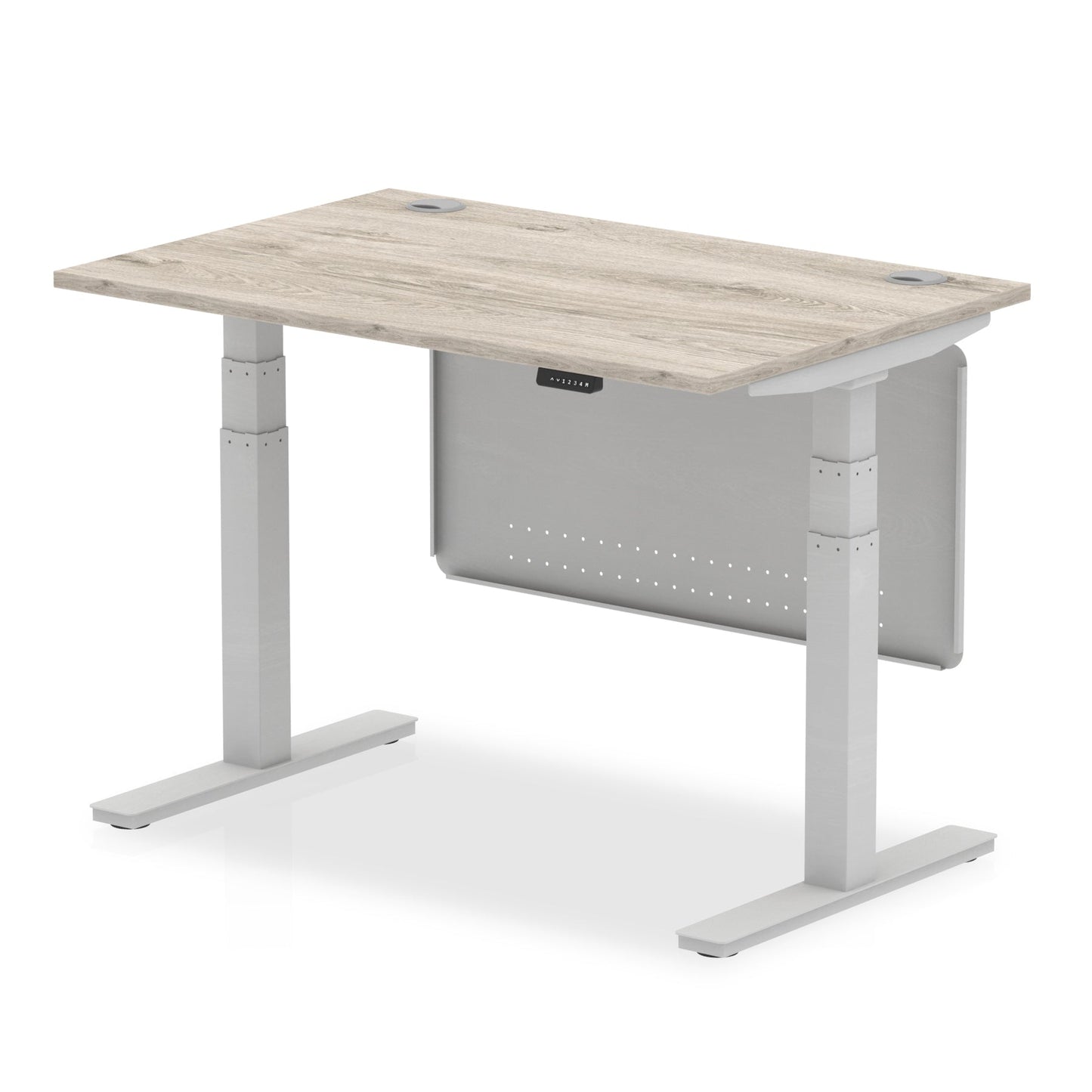 Air Height Adjustable Desk with Cable Ports with Steel Modesty Panel