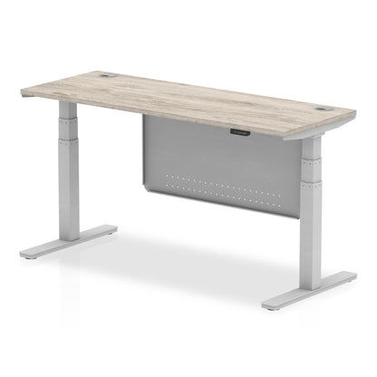 Air Slimline Height Adjustable Desk with Cable Ports with Steel Modesty Panel