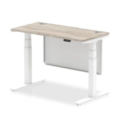 Air Slimline Height Adjustable Desk with Cable Ports with Steel Modesty Panel