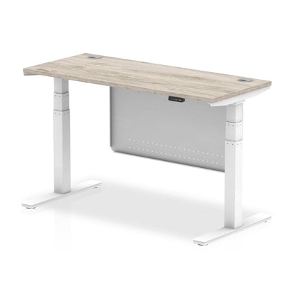 Air Slimline Height Adjustable Desk with Cable Ports with Steel Modesty Panel